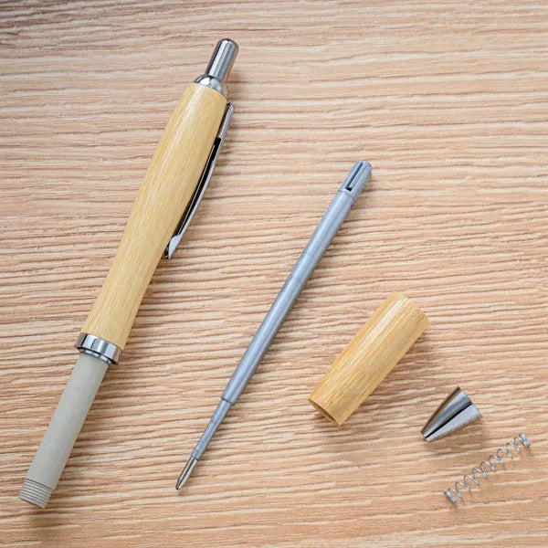 Retractable Natural Bamboo Ballpoint Pen
