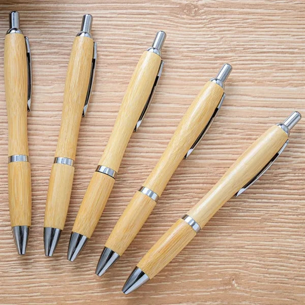 Retractable Natural Bamboo Ballpoint Pen