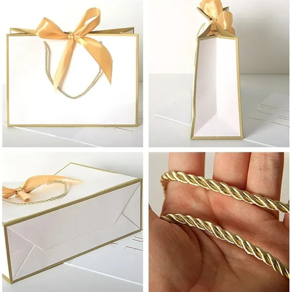 Luxury Customized Gift Paper Bags with Handle And Ribbon
