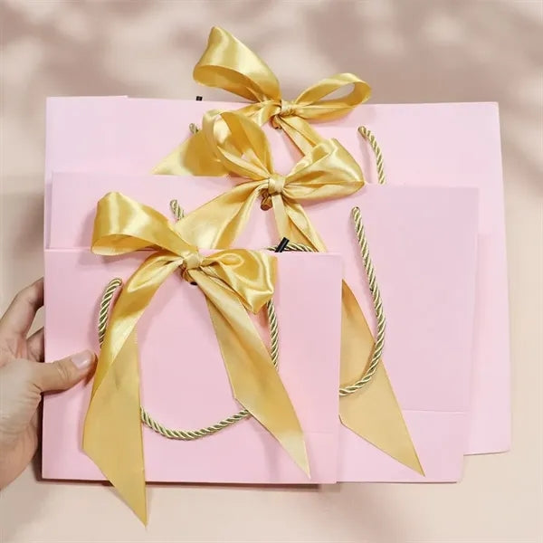 Luxury Customized Gift Paper Bags with Handle And Ribbon