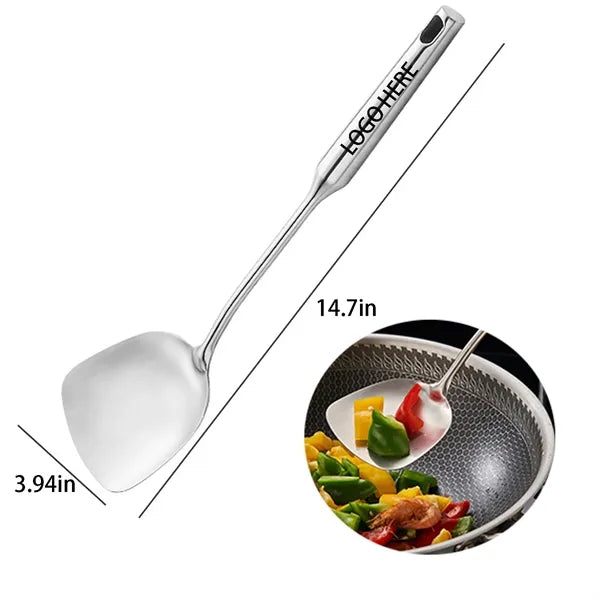 14.7 Inch Stainless Steel Wok Spatula With Long Handle
