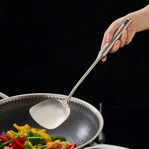 14.7 Inch Stainless Steel Wok Spatula With Long Handle