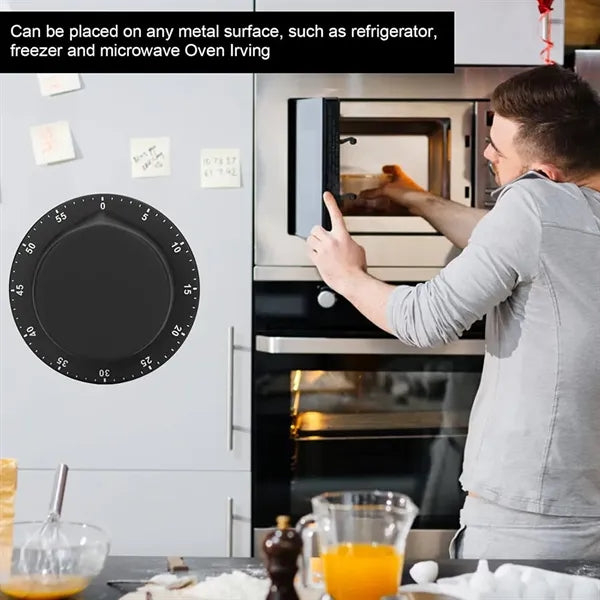 Stainless Steel Mechanical Kitchen Timer With Magnet