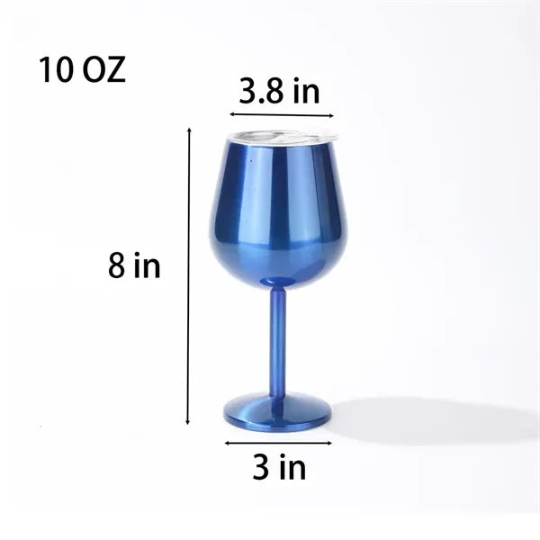 10oz Stainless Steel Stemmed Wine Goblet Cup