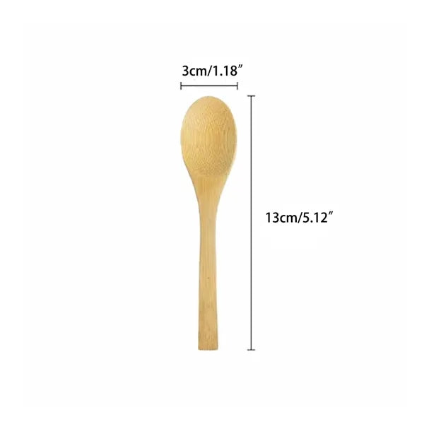 Long Handle Bamboo Soup Spoons For Mixing Stirring Utensil
