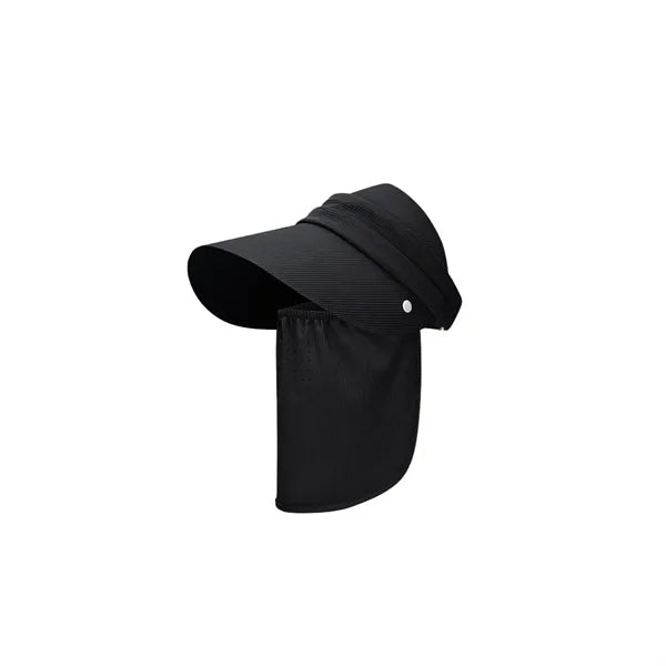Wide Brim Sun Hat with Removable Face Cover Windproof Rope