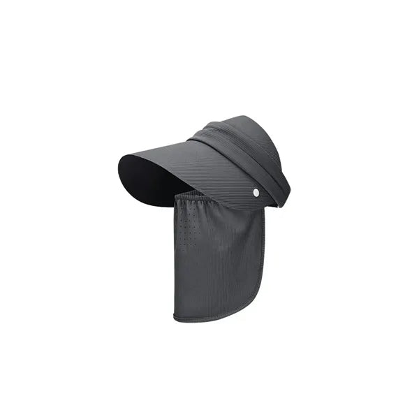 Wide Brim Sun Hat with Removable Face Cover Windproof Rope