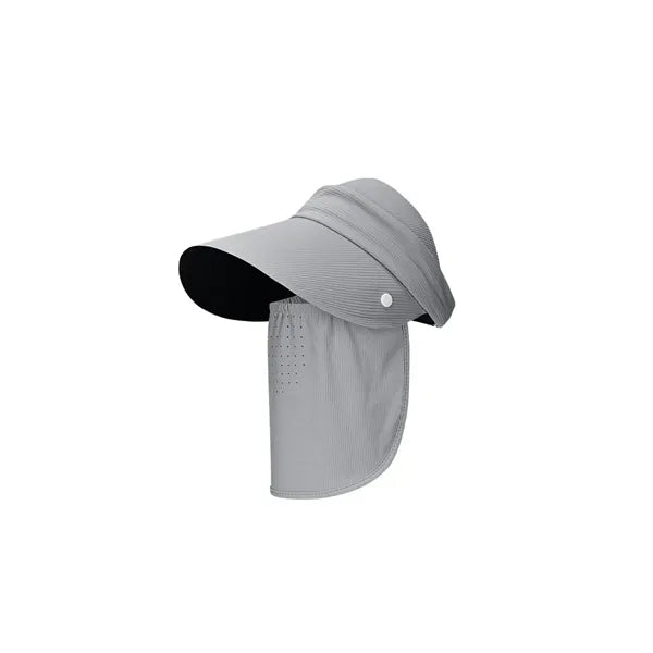 Wide Brim Sun Hat with Removable Face Cover Windproof Rope