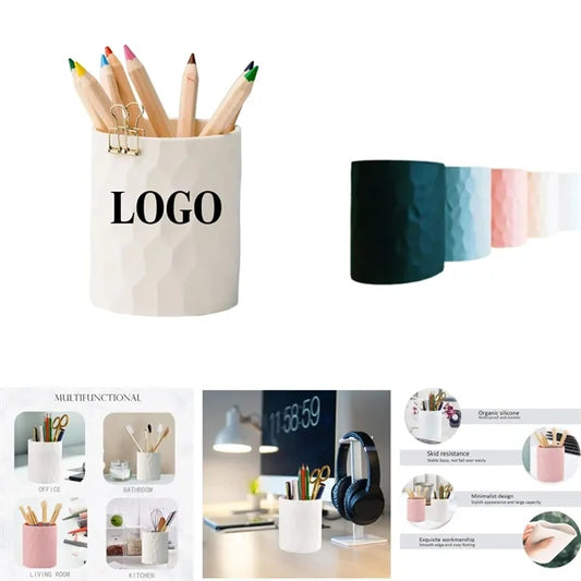 Modern Minimalist Pencil Cup - Silicone Storage for Desk