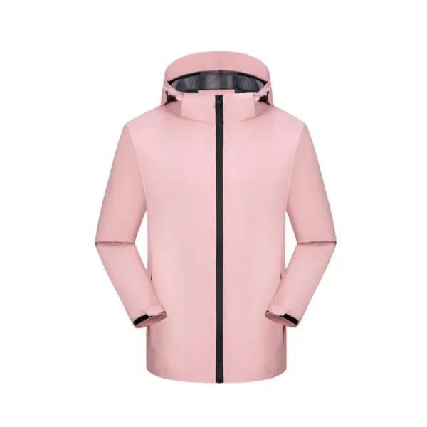 Unisex Waterproof Hooded Jacket Full Zip Windbreaker
