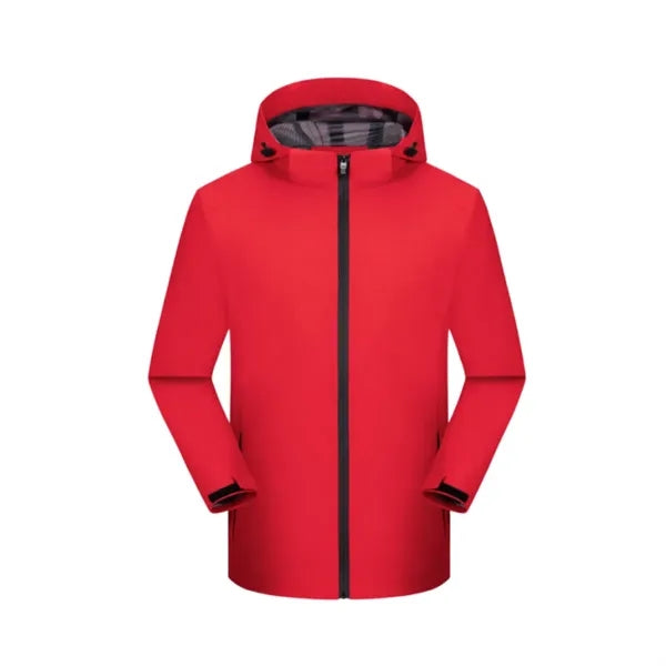 Unisex Waterproof Hooded Jacket Full Zip Windbreaker
