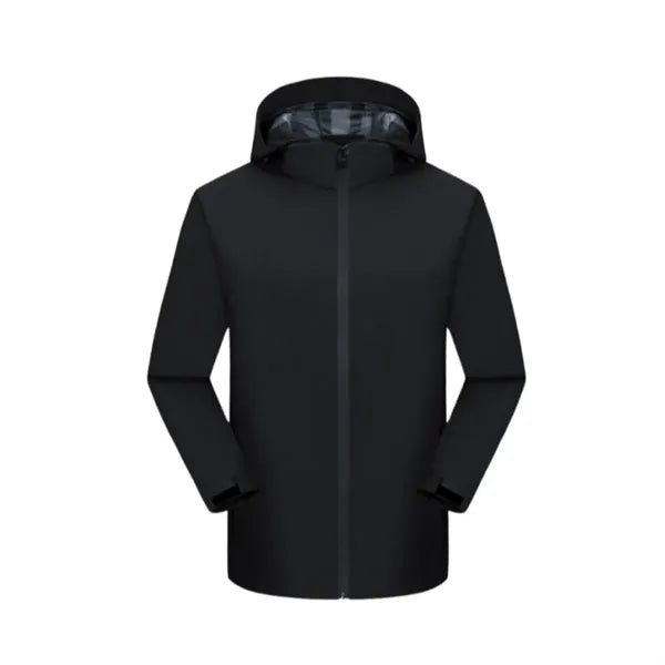 Unisex Waterproof Hooded Jacket Full Zip Windbreaker
