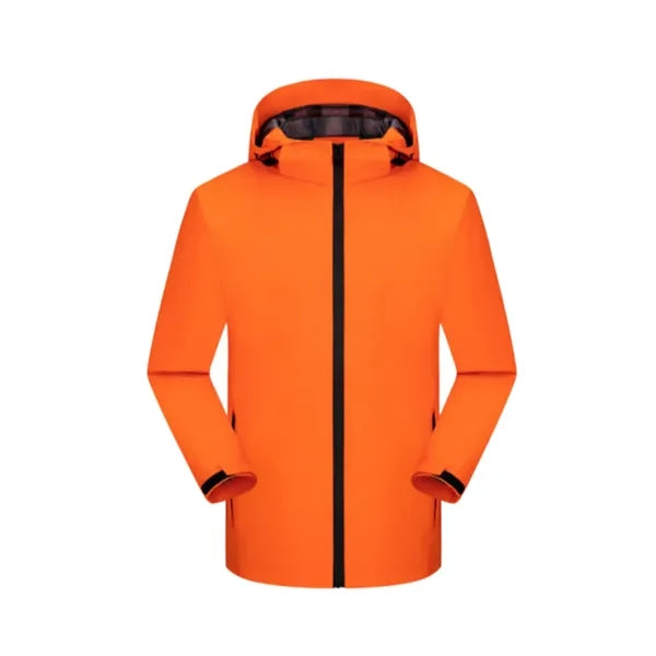 Unisex Waterproof Hooded Jacket Full Zip Windbreaker