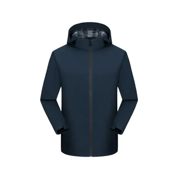 Unisex Waterproof Hooded Jacket Full Zip Windbreaker