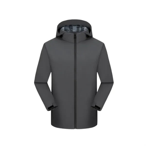Unisex Waterproof Hooded Jacket Full Zip Windbreaker