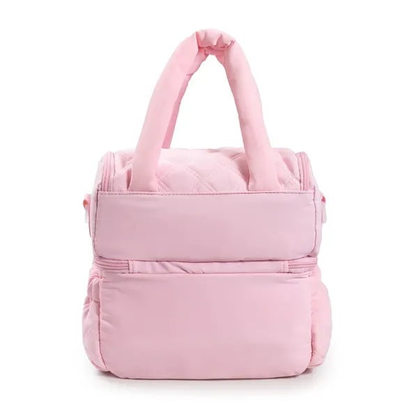 Women's Quilted Puffer Double-Deck Lunch Bag