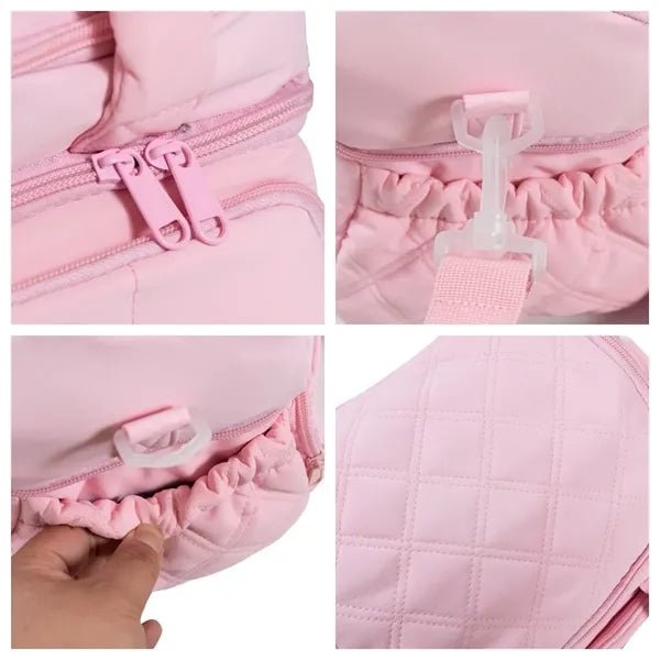 Women's Quilted Puffer Double-Deck Lunch Bag
