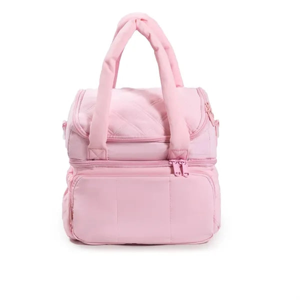Women's Quilted Puffer Double-Deck Lunch Bag
