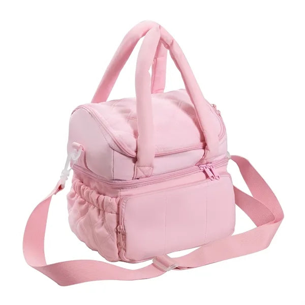 Women's Quilted Puffer Double-Deck Lunch Bag