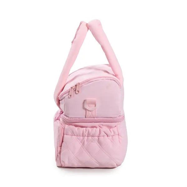 Women's Quilted Puffer Double-Deck Lunch Bag