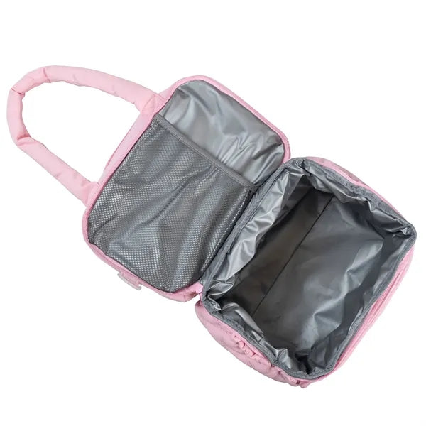 Women's Quilted Puffer Double-Deck Lunch Bag