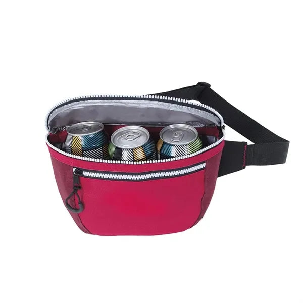 Oxford Cloth Waist Belt Insulated Fanny Pack 3 Can Cooler