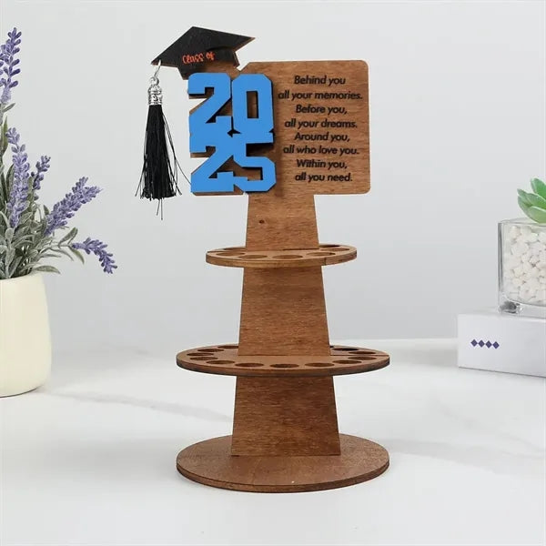 Wooden Graduation Cash Gift Holder with Inspirational Decor