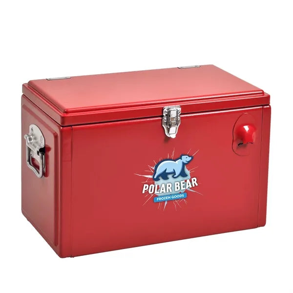 Metal Tool Box Cooler, Front Imprint