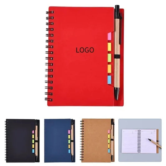 Spiral Notebook With Pen And Page Markers