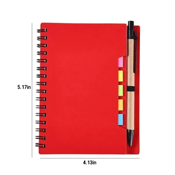 Spiral Notebook With Pen And Page Markers