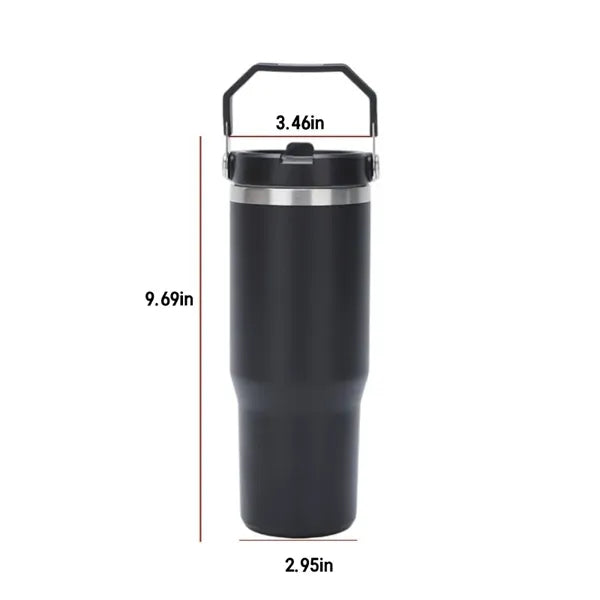 30oz Insulated Stainless Steel Travel Tumbler with Handle
