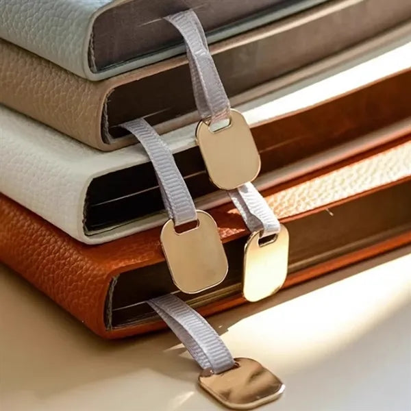 A5 PU Leather Thick Paper Lay-Flat Bookmark Lychee Notebook