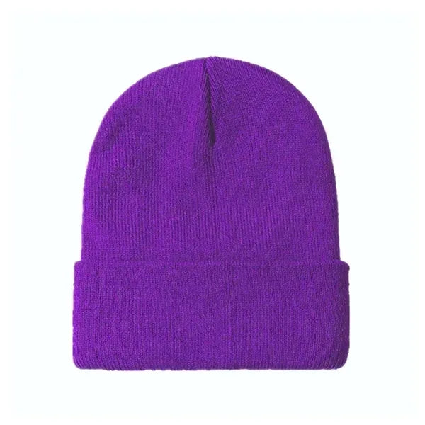 Warm Cozy Embroidery Knitted Cuffed Beanie