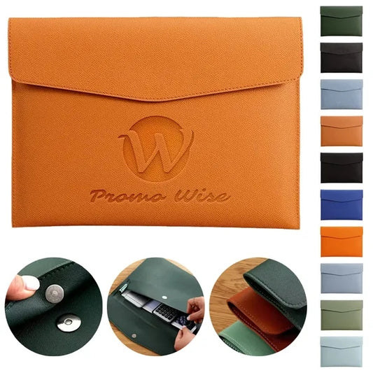 A4 PU Leather Waterproof Spacious Portable Snap File Bag