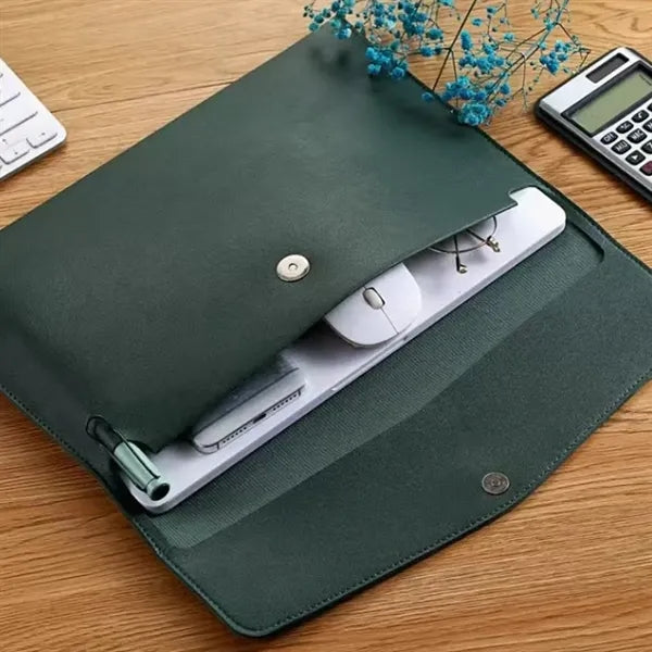 A4 PU Leather Waterproof Spacious Portable Snap File Bag