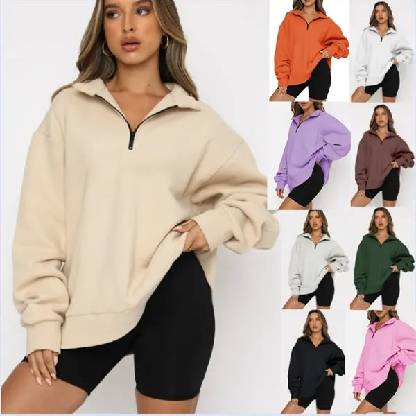 Travel Hoodie Women's Half-Zip Pullover Sweatshirt
