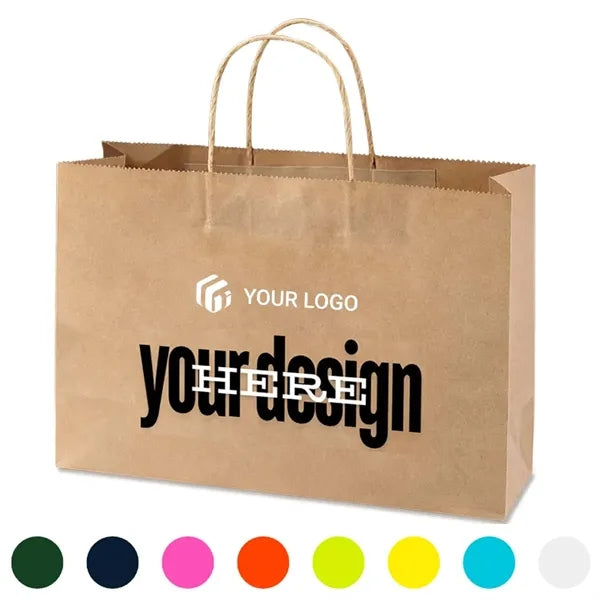 Reinforced Handle Customizable Eco-Friendly Kraft Paper Bags