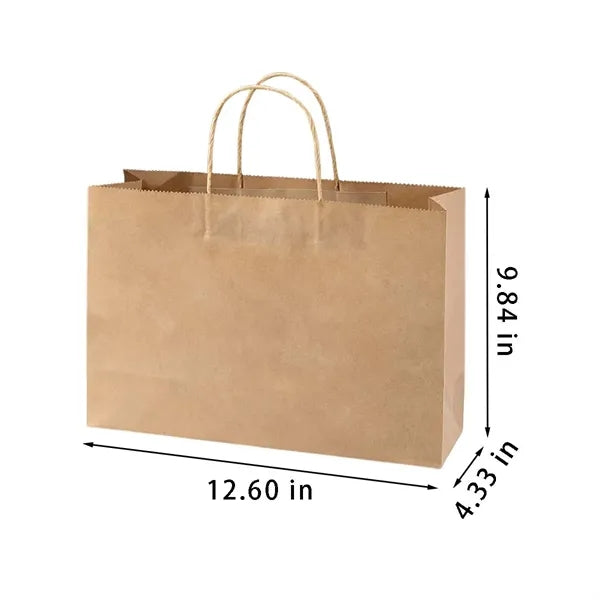 Reinforced Handle Customizable Eco-Friendly Kraft Paper Bags
