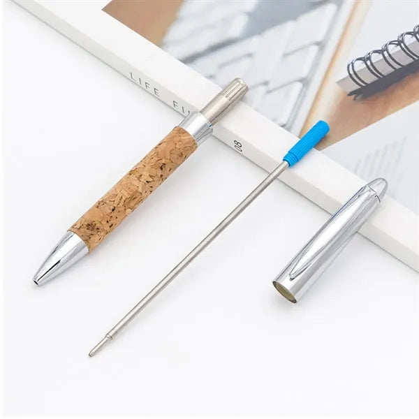 Anti-Slip Fine Point Twist PU Leather Wrapped Ballpoint Pen