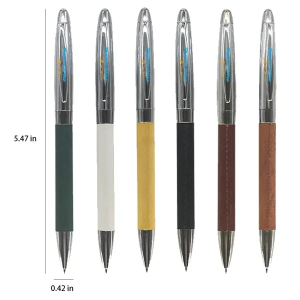 Quick-Dry Smooth Writing PU Leather Stainless Steel Pen