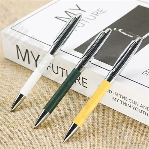 Quick-Dry Smooth Writing PU Leather Stainless Steel Pen
