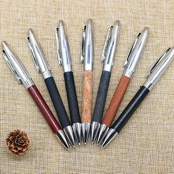 Quick-Dry Smooth Writing PU Leather Stainless Steel Pen