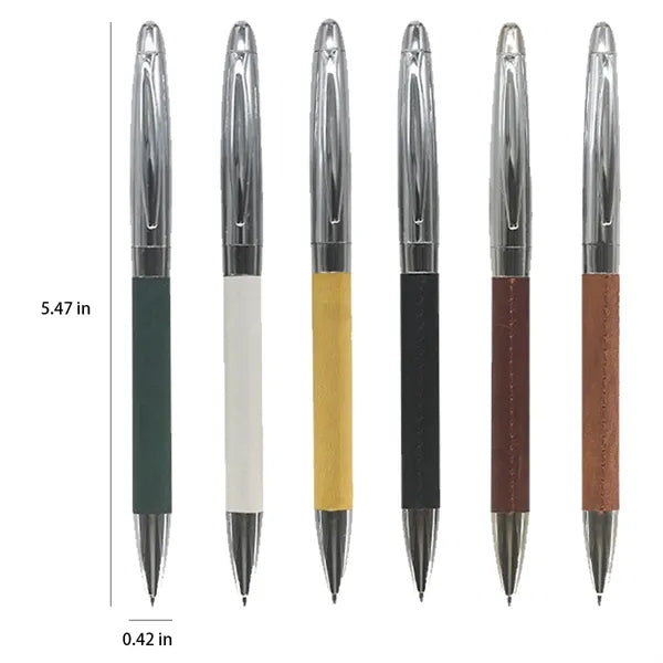 Quick-Dry Smooth Writing PU Leather Stainless Steel Pen