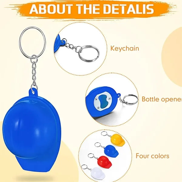 Safety Helmet Bottle Opener Keychain