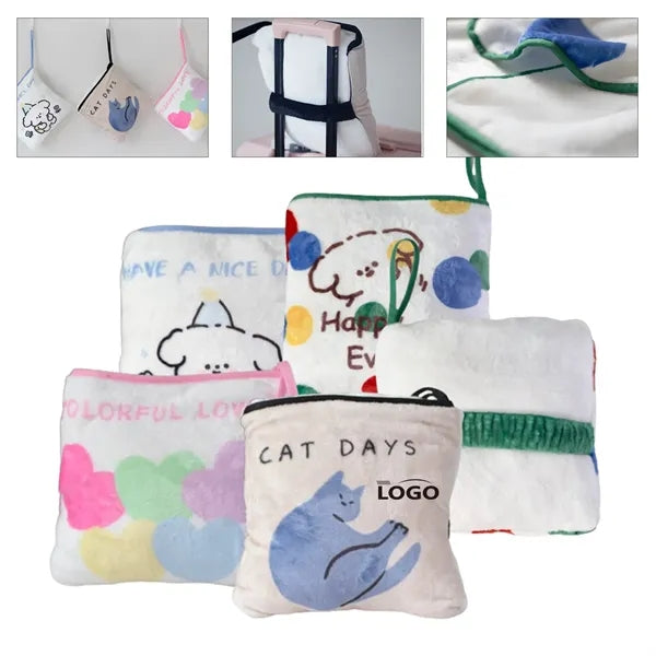 Portable Flannel Blanket With Handles