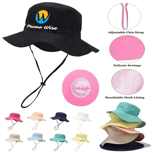Foldable Kids' Breathable Sun Hat with Adjustable Chin Strap