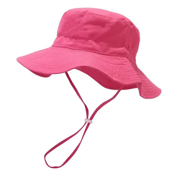 Foldable Kids' Breathable Sun Hat with Adjustable Chin Strap