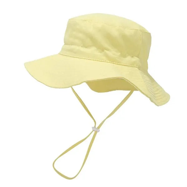 Foldable Kids' Breathable Sun Hat with Adjustable Chin Strap