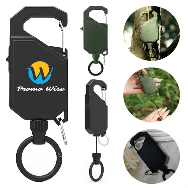 Retractable Carabiner Keychain with 1M Tangle-Free Cord