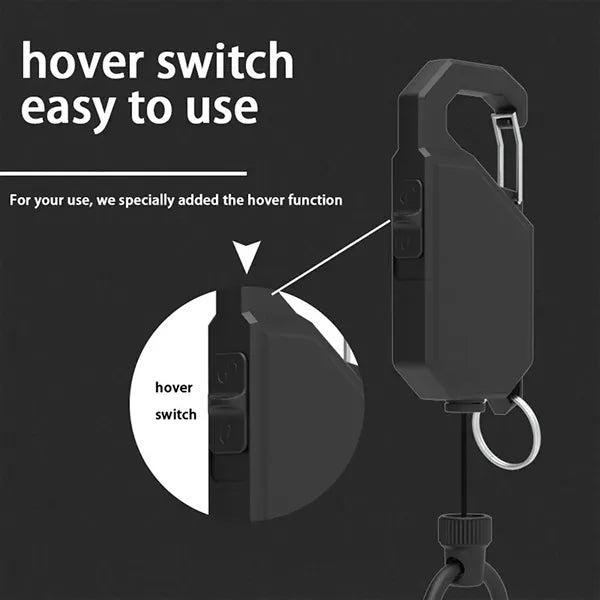 Retractable Carabiner Keychain with 1M Tangle-Free Cord